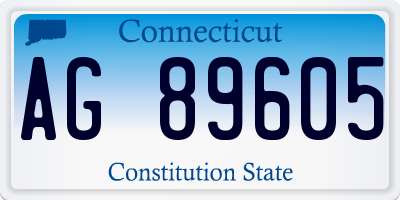 CT license plate AG89605