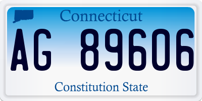 CT license plate AG89606
