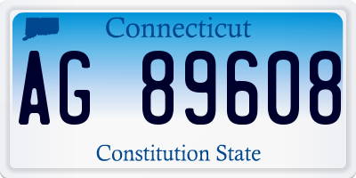 CT license plate AG89608