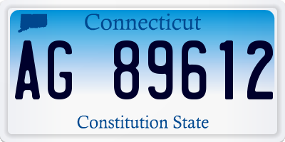 CT license plate AG89612
