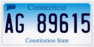 CT license plate AG89615