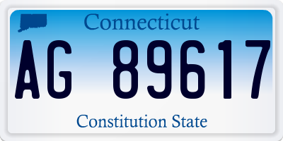CT license plate AG89617