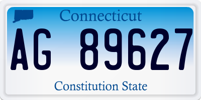 CT license plate AG89627