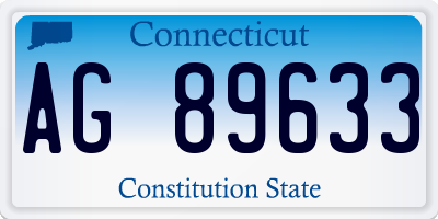 CT license plate AG89633