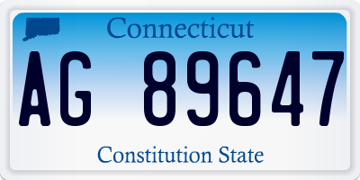 CT license plate AG89647
