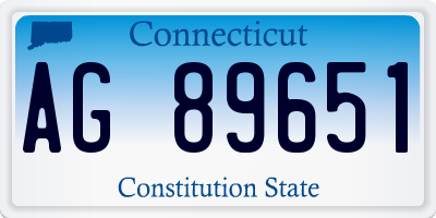 CT license plate AG89651