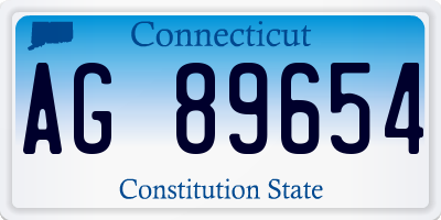 CT license plate AG89654