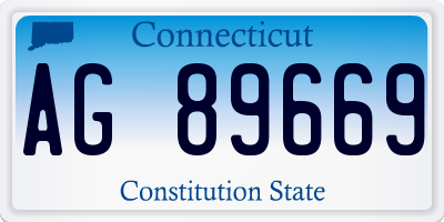 CT license plate AG89669
