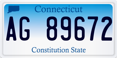CT license plate AG89672