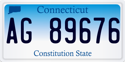 CT license plate AG89676