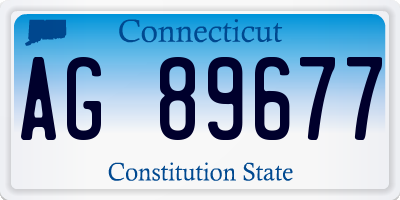 CT license plate AG89677