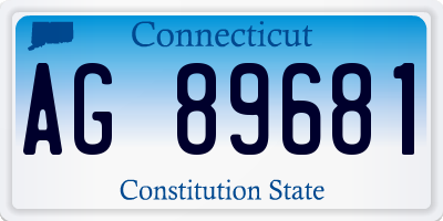 CT license plate AG89681