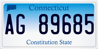 CT license plate AG89685