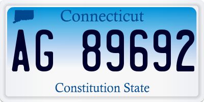 CT license plate AG89692