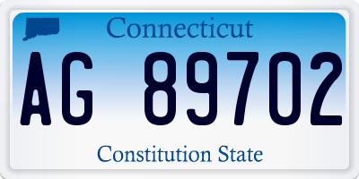 CT license plate AG89702