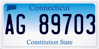 CT license plate AG89703