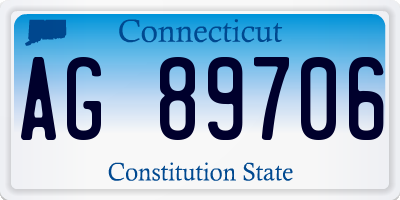 CT license plate AG89706