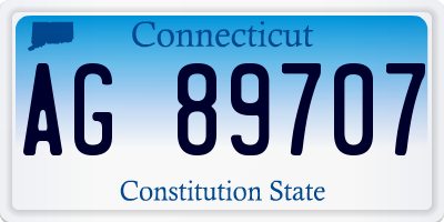CT license plate AG89707