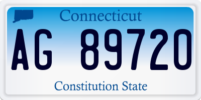 CT license plate AG89720