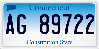 CT license plate AG89722