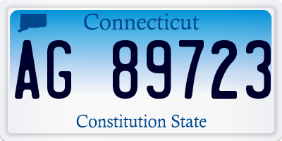 CT license plate AG89723