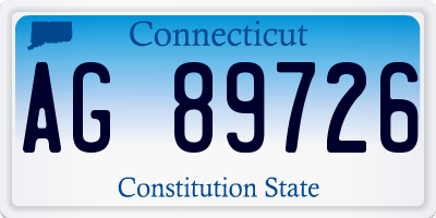 CT license plate AG89726