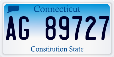 CT license plate AG89727