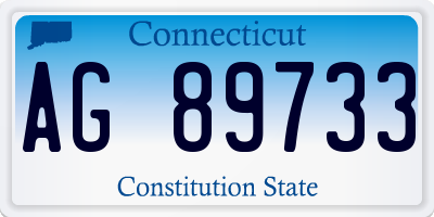 CT license plate AG89733