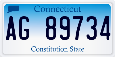 CT license plate AG89734