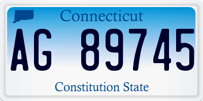 CT license plate AG89745