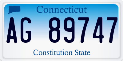 CT license plate AG89747