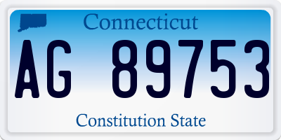 CT license plate AG89753