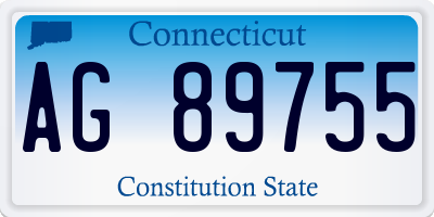 CT license plate AG89755