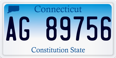 CT license plate AG89756