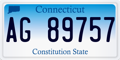 CT license plate AG89757