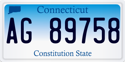 CT license plate AG89758
