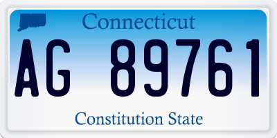 CT license plate AG89761