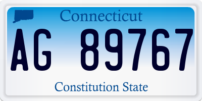 CT license plate AG89767