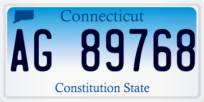 CT license plate AG89768