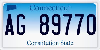 CT license plate AG89770