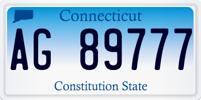 CT license plate AG89777