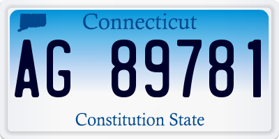 CT license plate AG89781