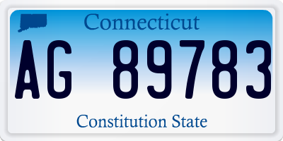 CT license plate AG89783