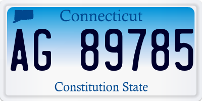 CT license plate AG89785