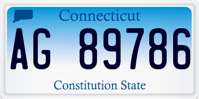 CT license plate AG89786