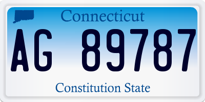 CT license plate AG89787