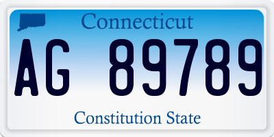 CT license plate AG89789