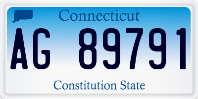 CT license plate AG89791