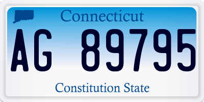 CT license plate AG89795