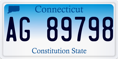 CT license plate AG89798